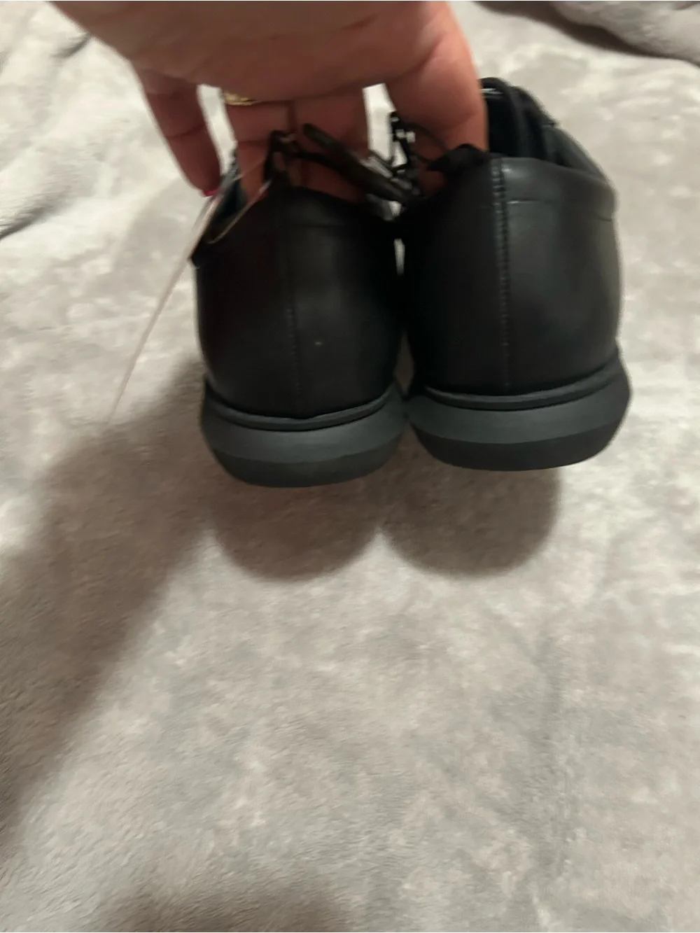 Boys Black Lace-Up Dress Shoes